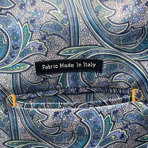 Tiglio Luxe 100% Wool Blue Sangria Jacket Blazer 48R Viscose Paisley Lining - Picture 12 of 13